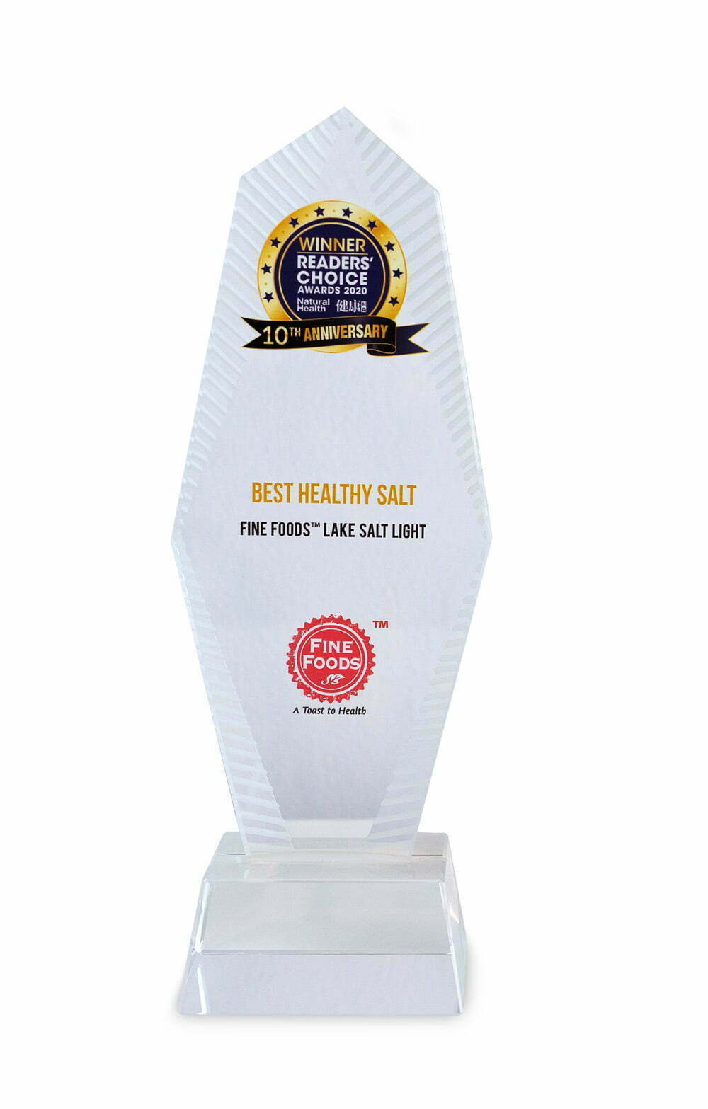 BEST HEALTHY SALT award closeup
